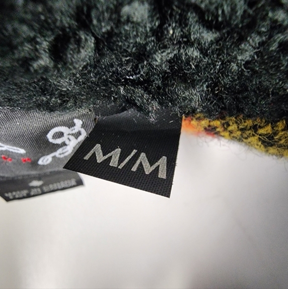 Vintage Wool Handmade Cardigan tlb design Floral Black Orange Size Medium - Picture 3 of 14